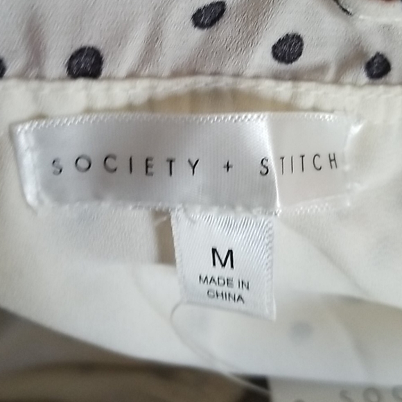 Society & Stitch Sweetheart Cropped Dot Blouse M - Picture 16 of 16